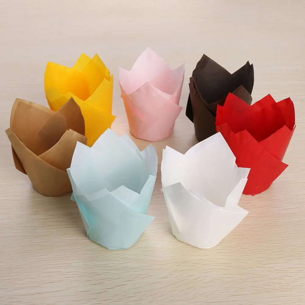 

50pcs Candy Colors Grease-proof Bakeware Wrapper Muffin Cup Baking Paper Cupcake Liner