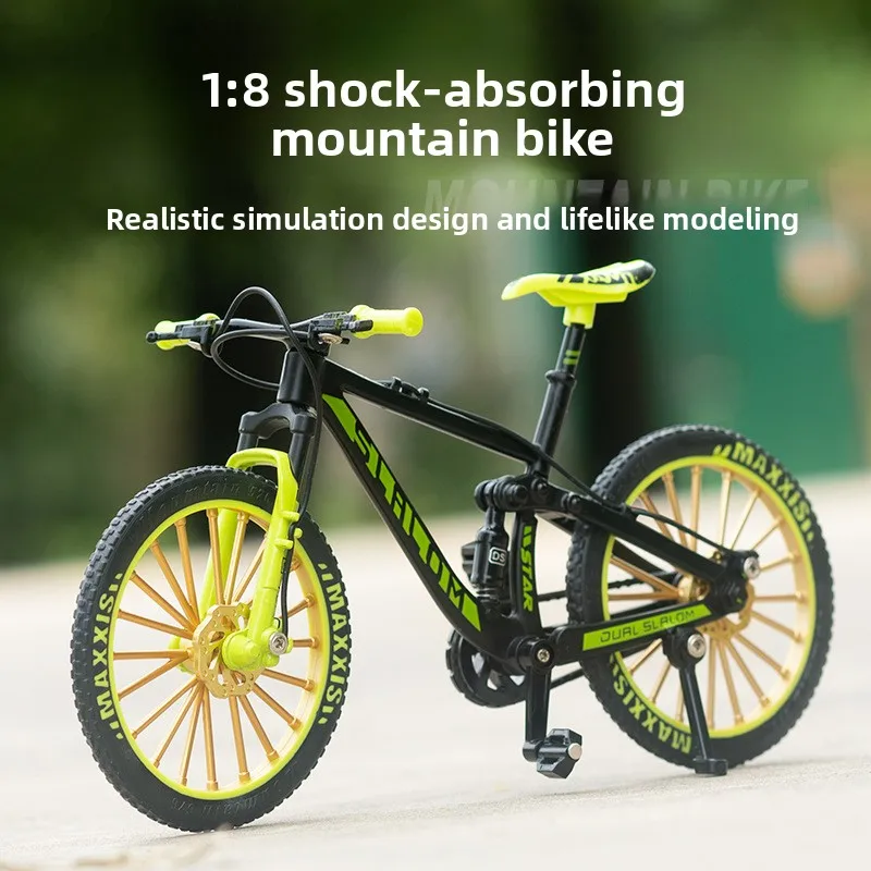 Alloy Simulation Bicycle Model, Diecast Mountain Downhill Road Bike, Realistic Miniature Vehicle for Desktop Decor Gift