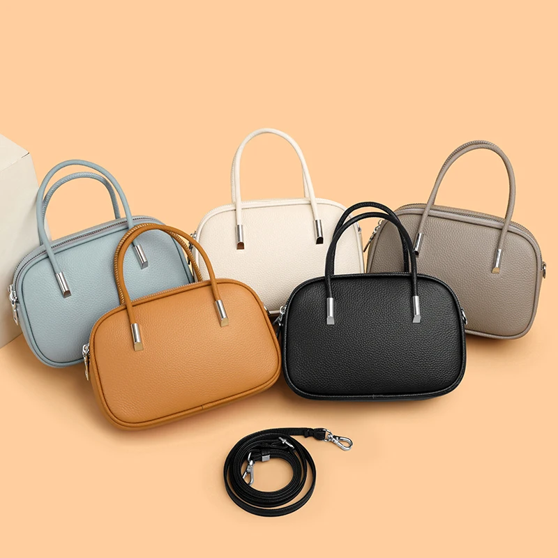 

Высококачественная кожаная сумка, женская сумка через плечо, универсальная сумка из воловьей кожи с верхним слоем, повседневная простая сумка из мягкой кожи SAC