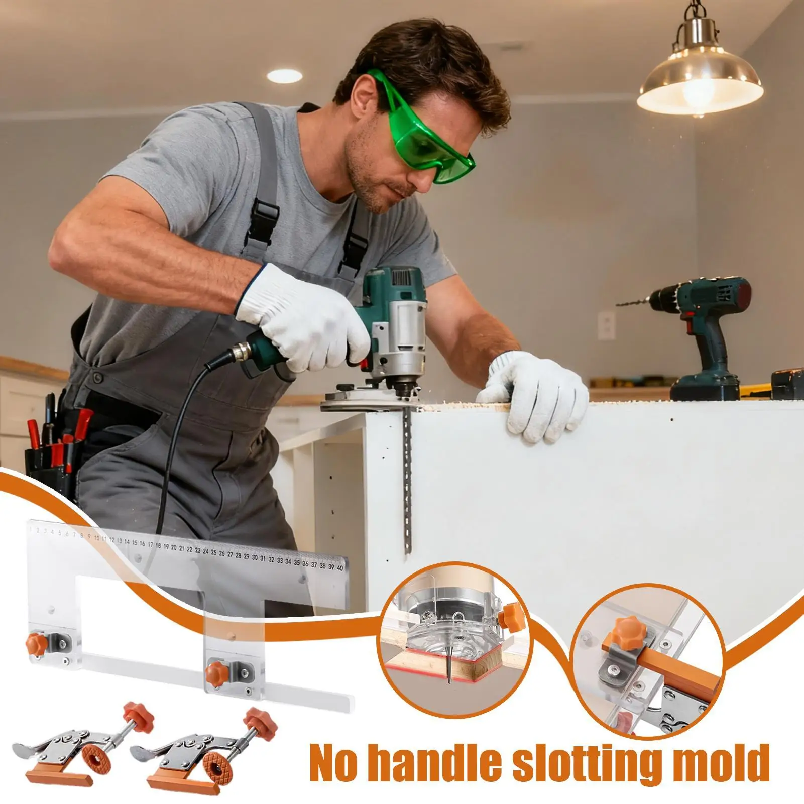 

Woodworking Slotting Mold Adjustable Cabinet Door Woodworking Auxiliary Tool For Professional Cabinet Makers Furniture