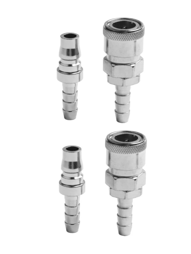 8mm Air Line Hose Fittings for Quick Release Coupler Connector SH20 PH20 Zinc Plated Steel Compressor Hose Parts Set of 4