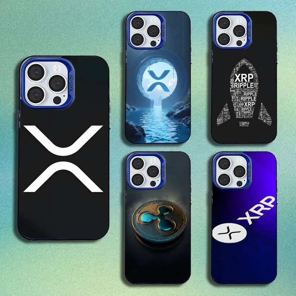 

Xrp Ripple Crypto Phone Case For iPhone 16,15,14,13,12,11,Mini,Pro,SE,MAX Blue Matte Silicone Cover