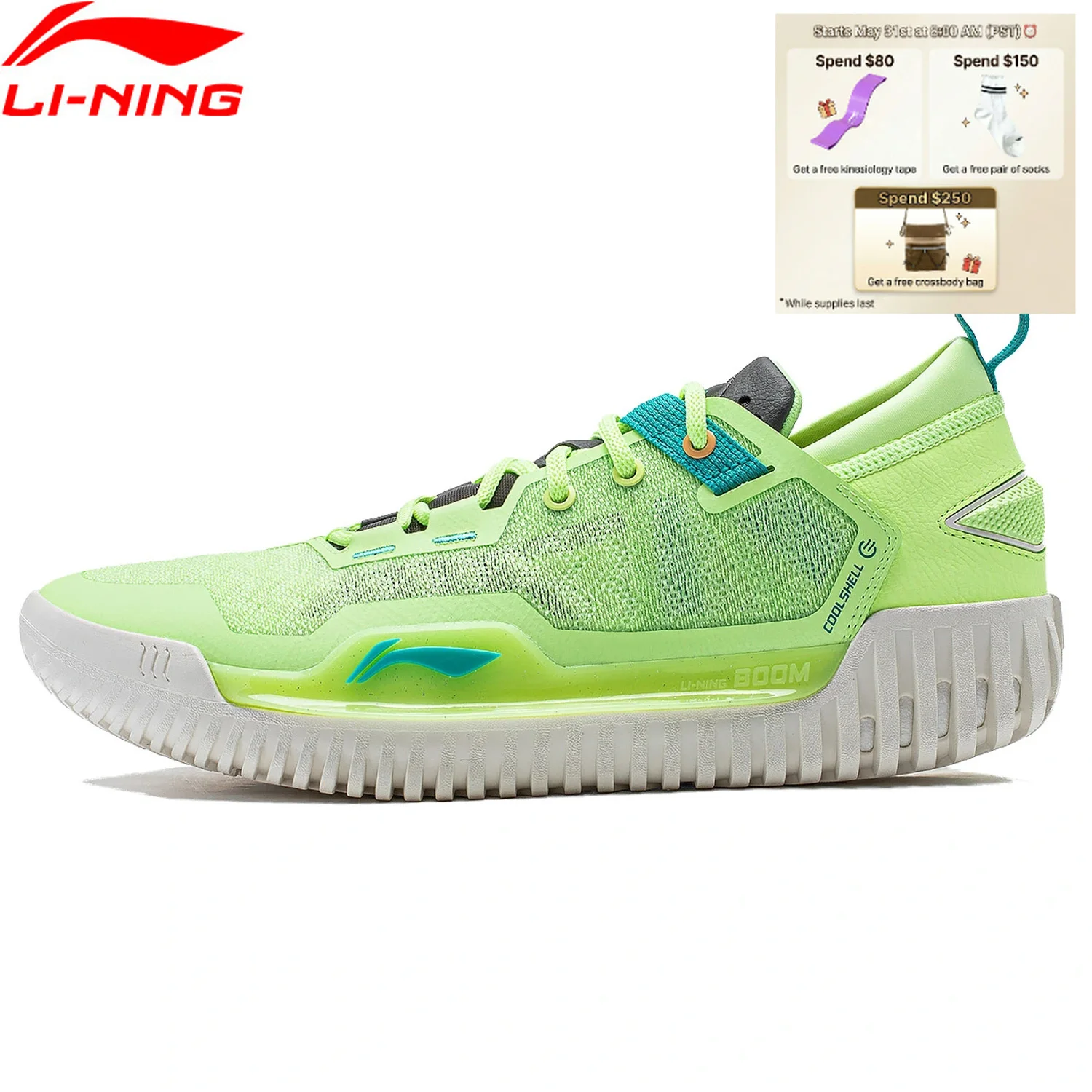 Li-Ning Men's BADFIVE III LOW Off Court Basketball Shoes COOL SHELL Breathable BOOM FIBER Sport Shoes Stable Sneakers ABFU005