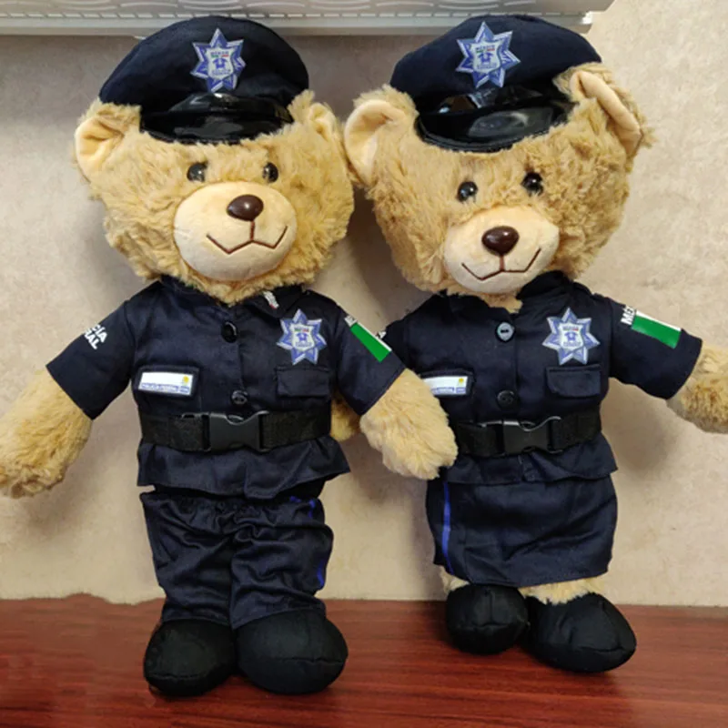 Police Ted Bear Teddy Mexico Policia Federal Dress SWAT Cloth Plush Toy Stuffed Doll Cartoon Animal Policewoman Boy Girl Gift