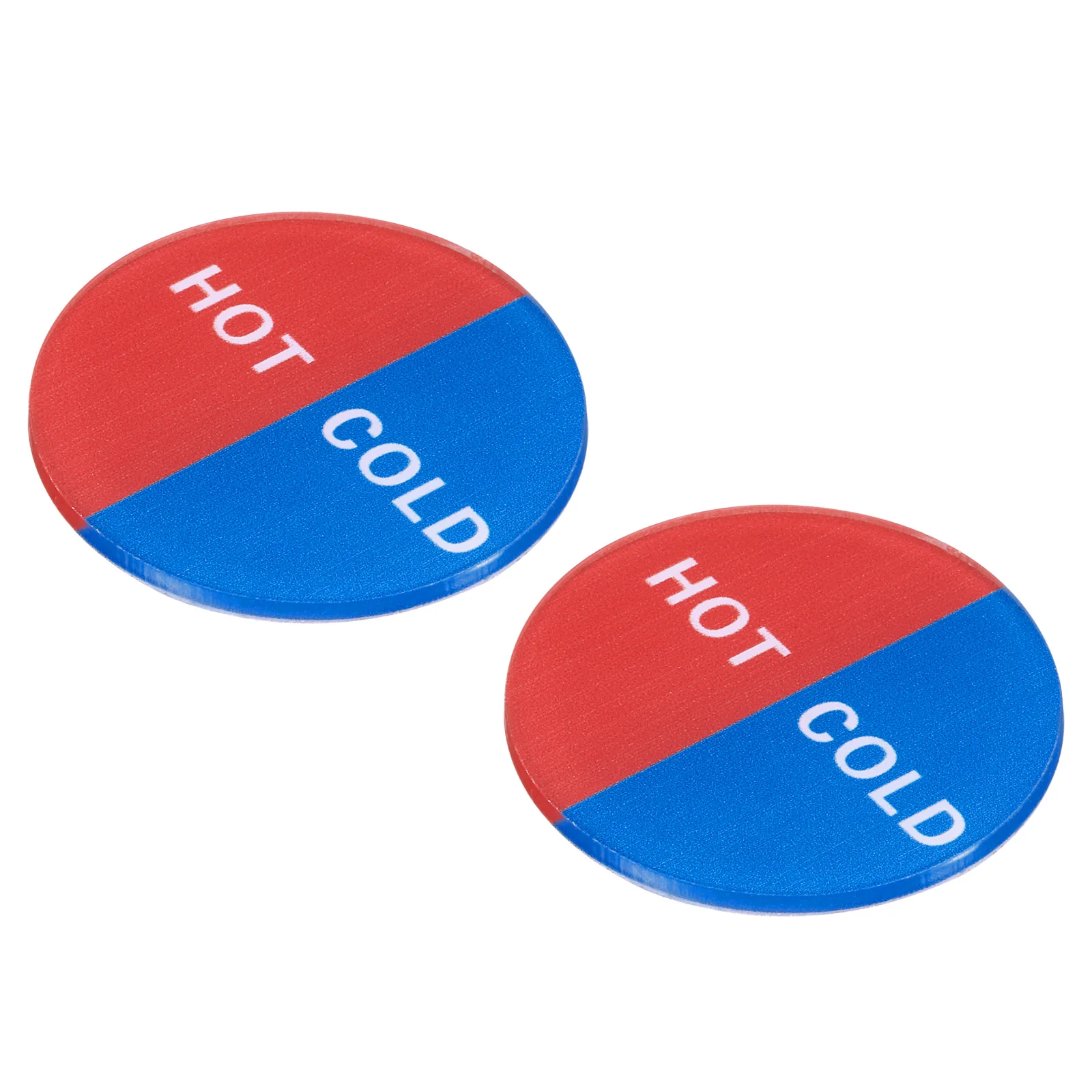 Self Stick Hot/Cold Water Label, Acrylic Round Sticker Signs for Faucets Sinks, Multicolor