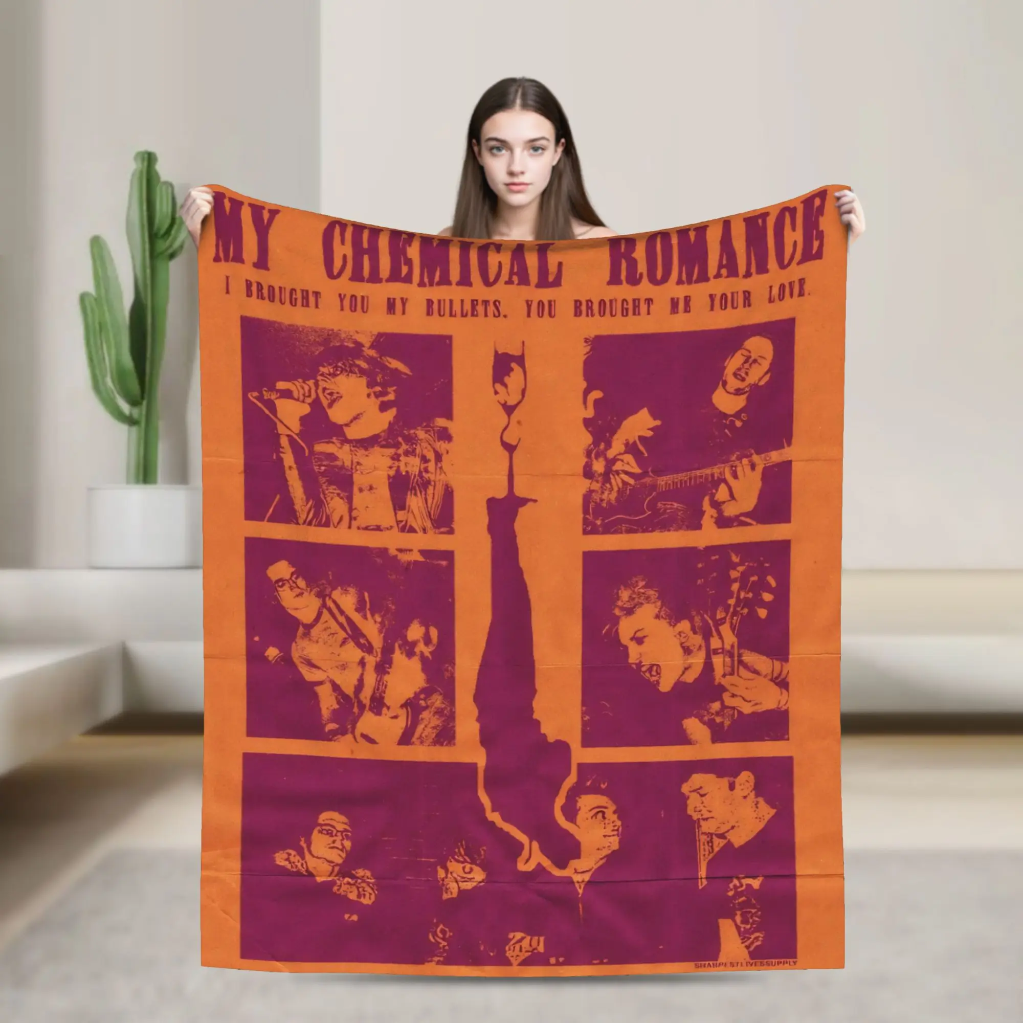 

My Chemical Romance Blankets Super Warm Funny Plush Throw Blanket For Couch Chair Picnic Flannel Bedspread Bed Cover