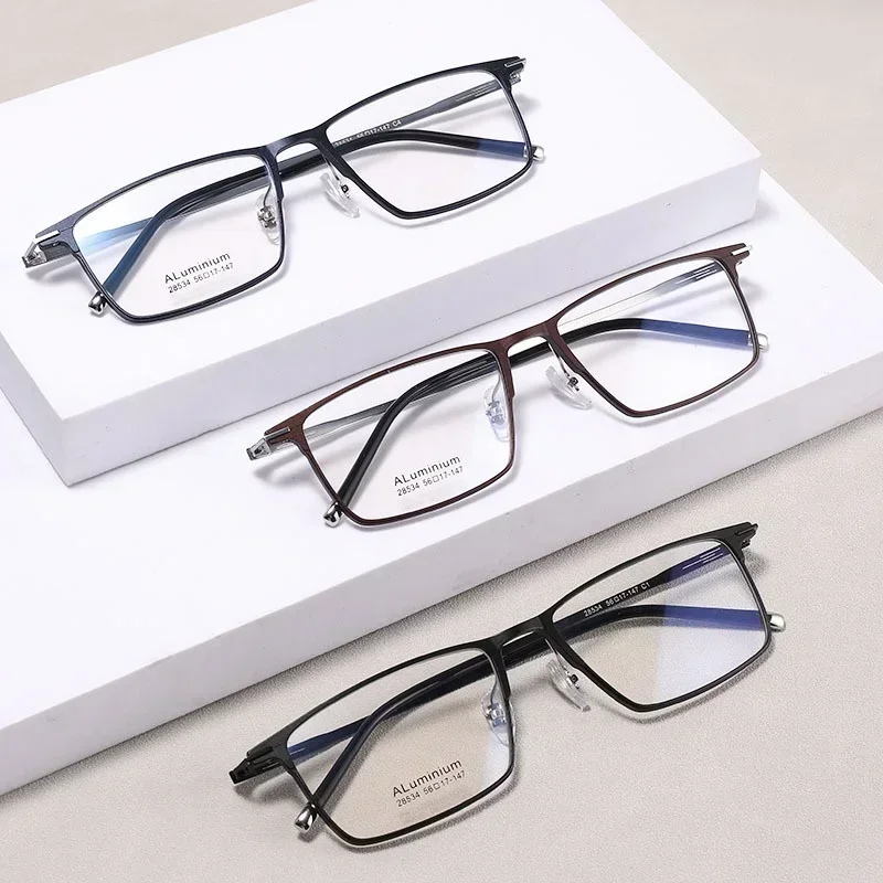 

Очки Ollymurs Retro Square, ультралегкие, из магниевого сплава, с большой оправой, для коррекции зрения, модные, гибкие, алюминиевые, мужские, 28534S