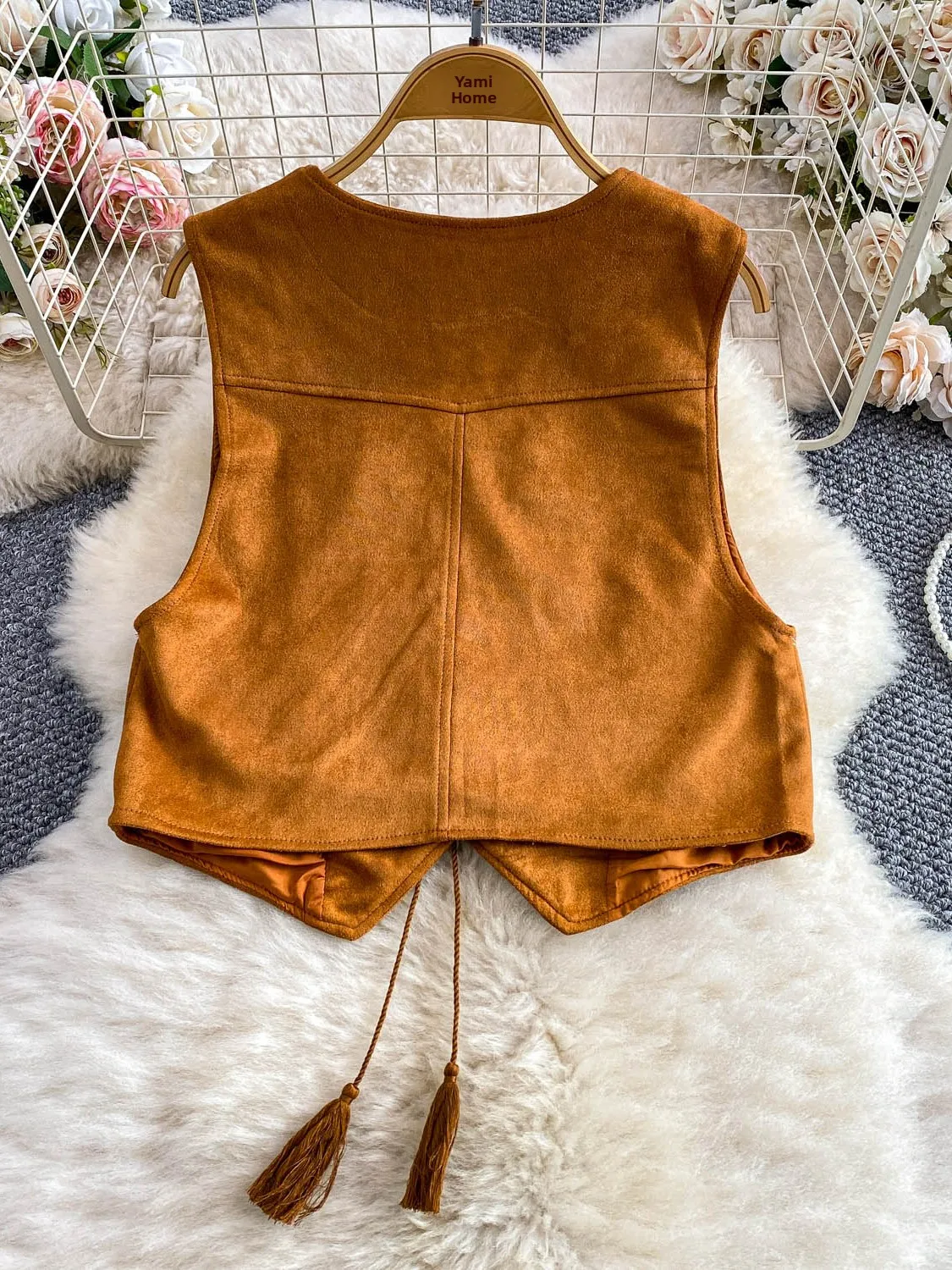 Retro geborduurd V-Ne ort Sve damesvest slim fit kunstleer top etnische sle knoop taille ontwerp woon-werkkleding