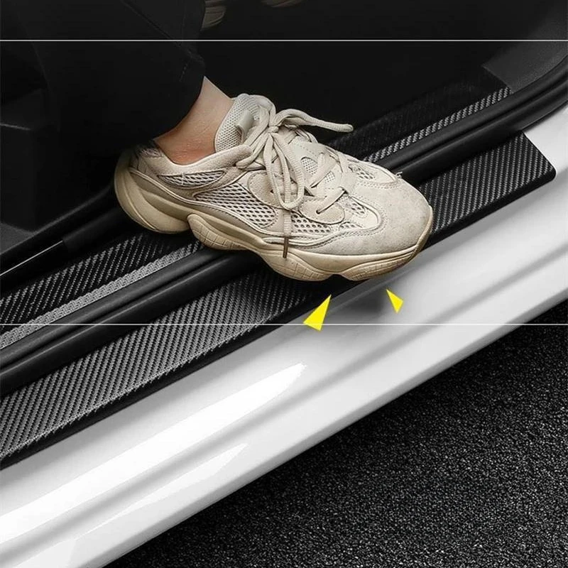 3D Carbon Fiber Car Sticker Protector Strip Car Door Sill Side Mirror Anti Scratch tape Waterproof Protect Film