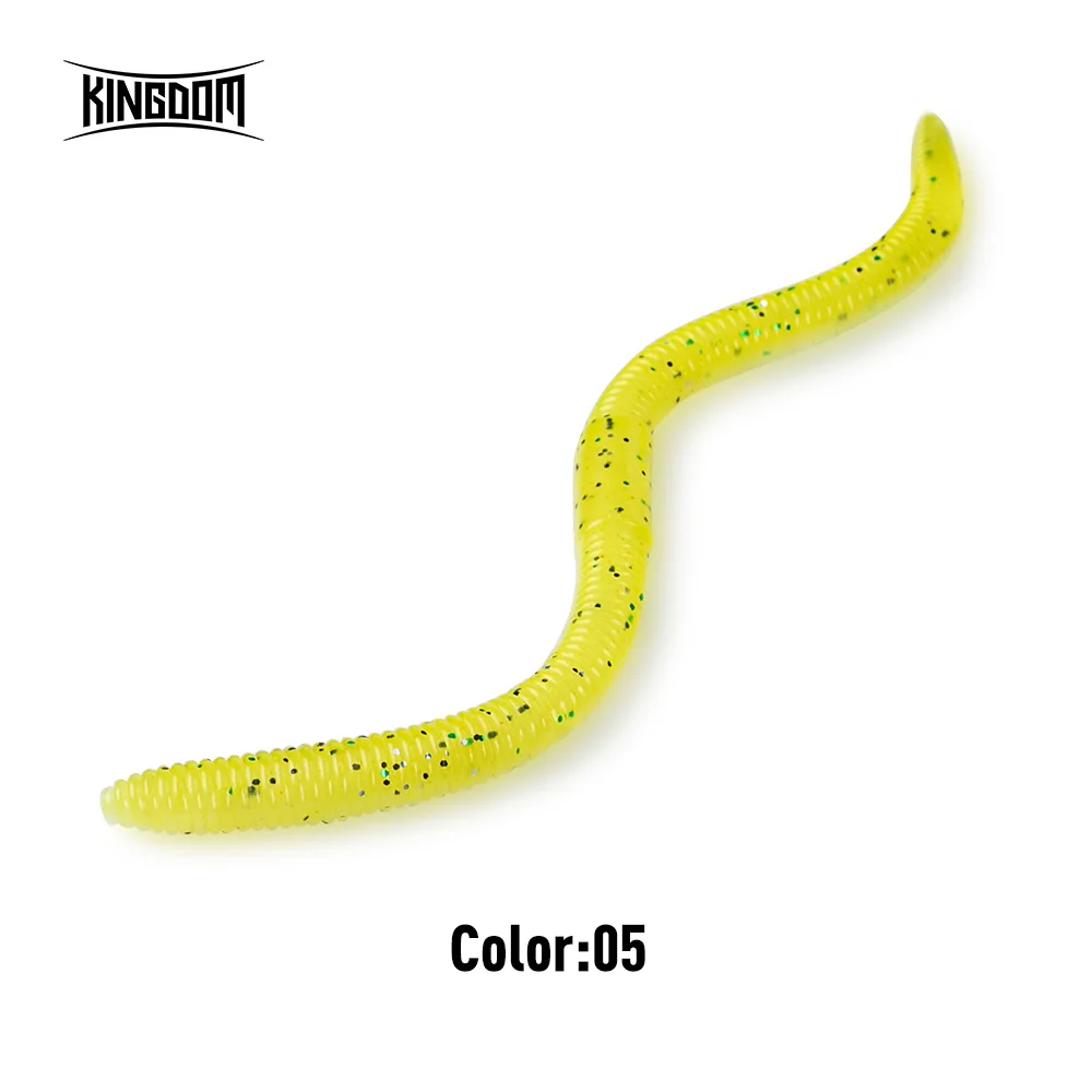 Kingdom 15 Stück Regenwurm Weichköder Sinkend 1,8g 96mm 2,8g 120mm Künstliche Angelköder für Barsch und Flachfisch Angelzubehör