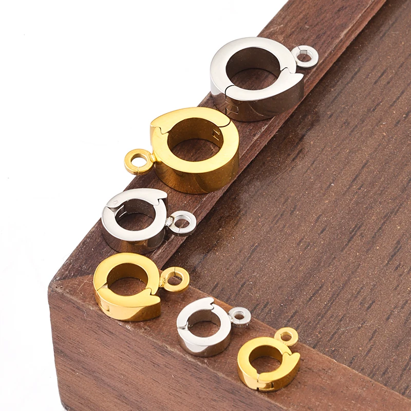 Stainless Steel 18K Gold Clasp Round Versatile Connection for DIY Necklace Bracelet Jewelry Making Supplies