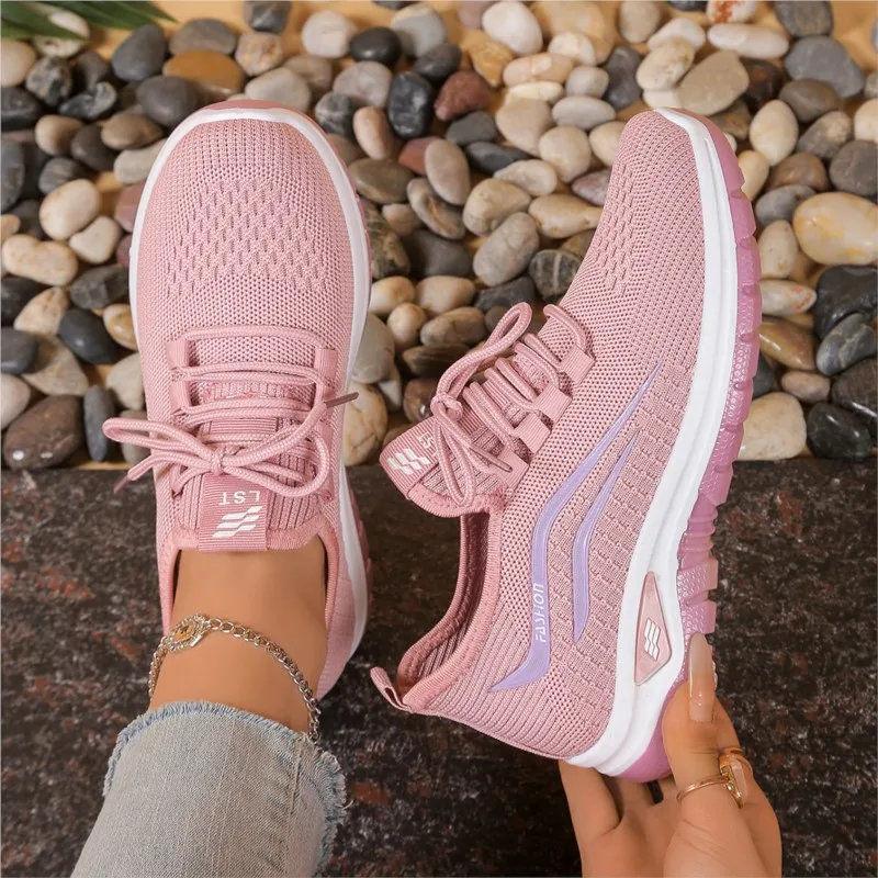 Summer sneakers Women's soft soles not tired feet Breathable Casual shoes weaving Thick bottom Anti-slip bwomen's sneakers shoes