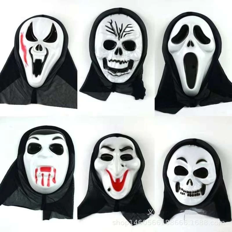 Праздничные принадлежности Маска призрака Белое лицо Призрачный Хэллоуин Фестиваль Маска дьявола Косплей Игрушечная фигурка Анимация Походный продукт
