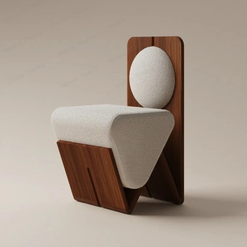 

Скандинавский простой стул из массива дерева в дизайнерском стиле, антикварный, для отелей, гостевых домов, демонстрационных комнат, с отделкой из овечьей шерсти, для отдыха и приема гостей.