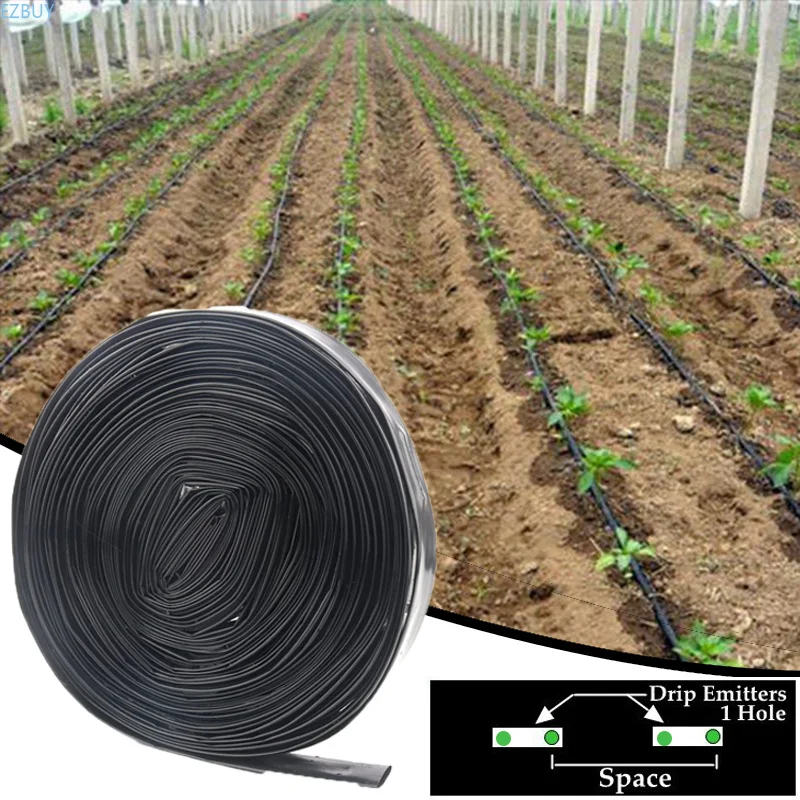50m/Roll Φ16mm 2-Hole Patch Drip Irrigation Hose Garden Streamline Seepage Tube Agriculture Watering Saving Drip Hose