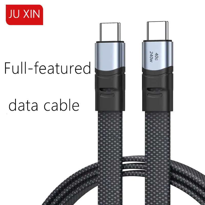 

Flat ultra-thin USB4 full-function typec data cable double-head lightning 4/3pd240w fast charging 40Gbps video cable mobile phon