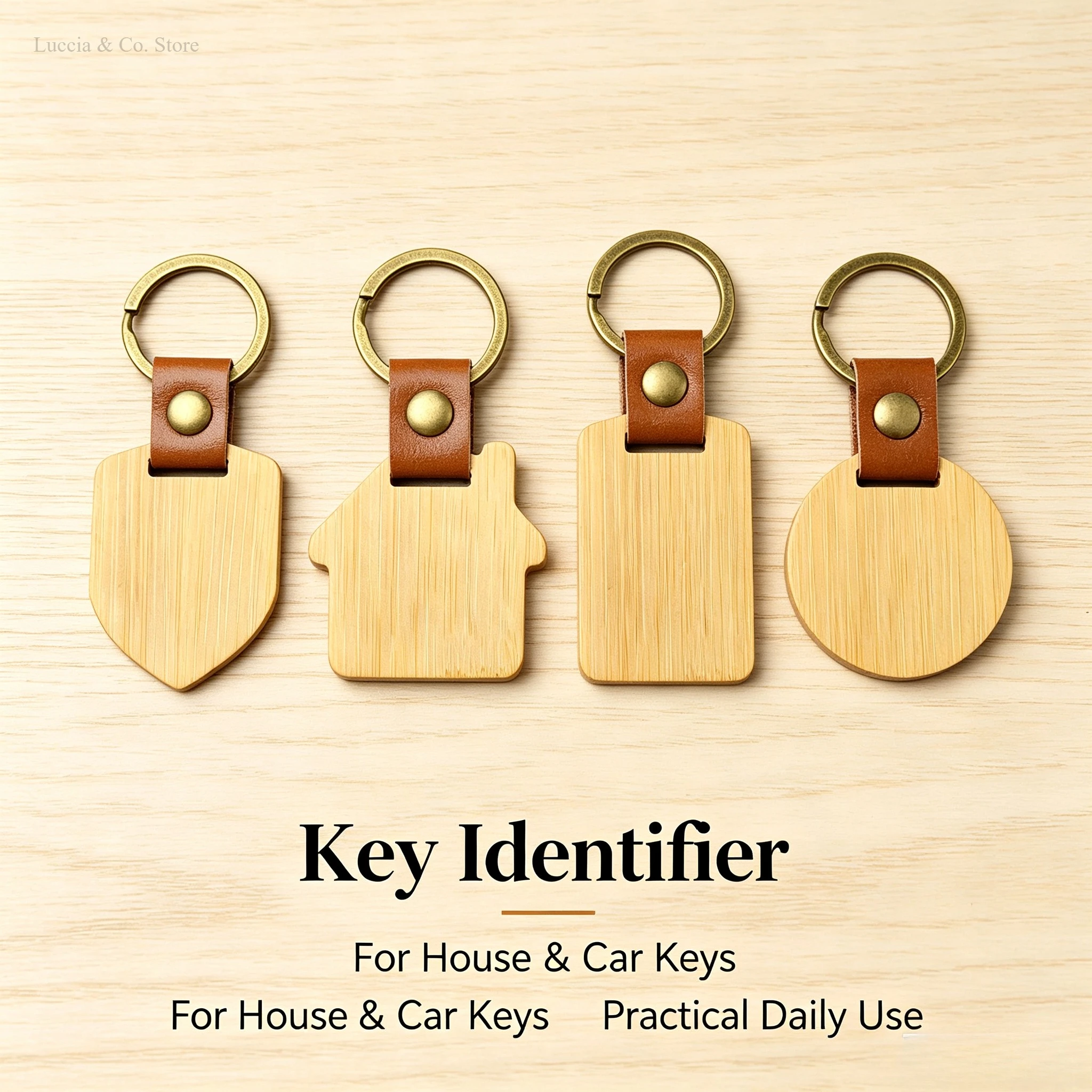 DIY Blank Bamboo Wood Shield Tags Key Ring Pendant Keychain Charm Gift Factory Direct Bag Decor Accessories