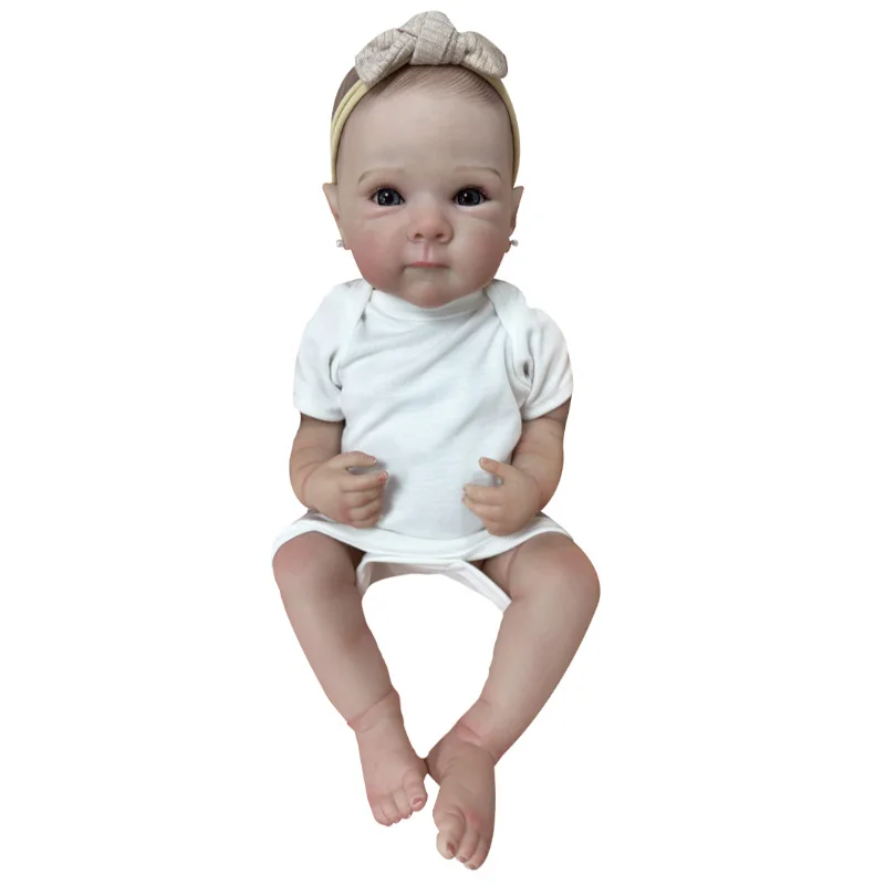 18インチ（45cm）コットンボディ/フルビニールボディのリボーンドール、青い瞳のベティちゃん、リアルで抱き心地の良い赤ちゃん人形、子供向けおもちゃギフト