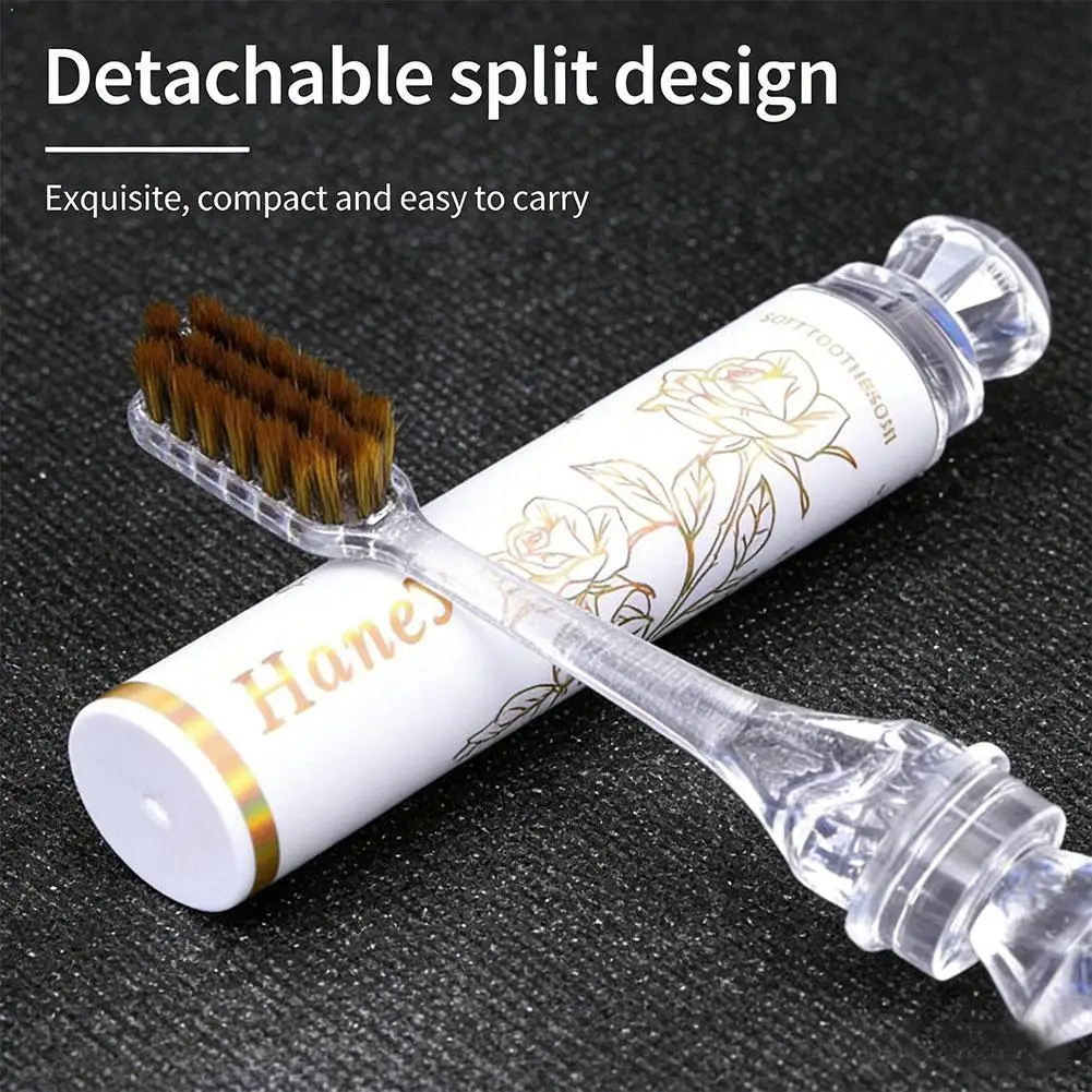 Lipstick Style Soft Hair Folding Toothbrush Portable Travel Toothbrush Gift Box Ultra Soft Oral Care Gift