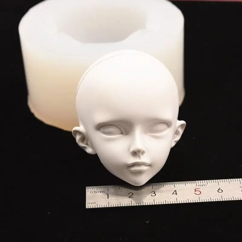 3D Doll Head Baby Face Silicone Mold Handmade Cartoon Soap Clay Plaster Mold Fondant Chocolate Mold Biscuit Sugar Craft Mold DIY