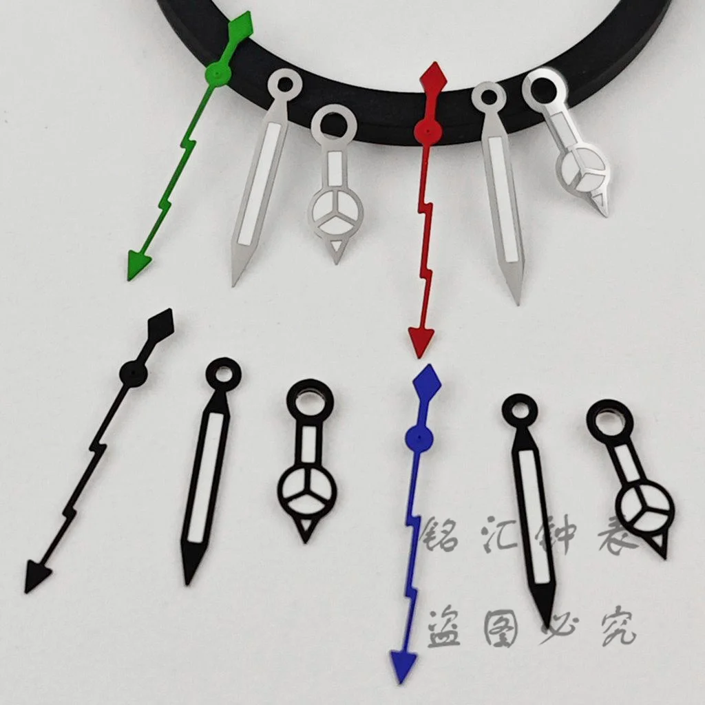 NH35 البرق الأيدي الثانية الفرعية الأيدي الفضة ساعة سوداء الأيدي ل NH34 NH35 NH36 NH38 حركة الساعات مؤشرات الأخضر مضيئة #2