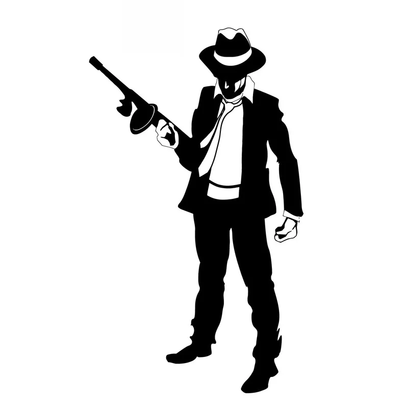 

Mafia Gangster Gun Bandit Decals High Quality Car Decoration Decals Personalized Pvc Waterproof Decals Black/white, 17cm*10cm