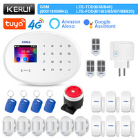 KERUI W204 4G WIFI GSM Alarm System Kit Tuya Smart Wireless Alarm Security System IP Camera Motion Sensor Outdoor Solar Siren