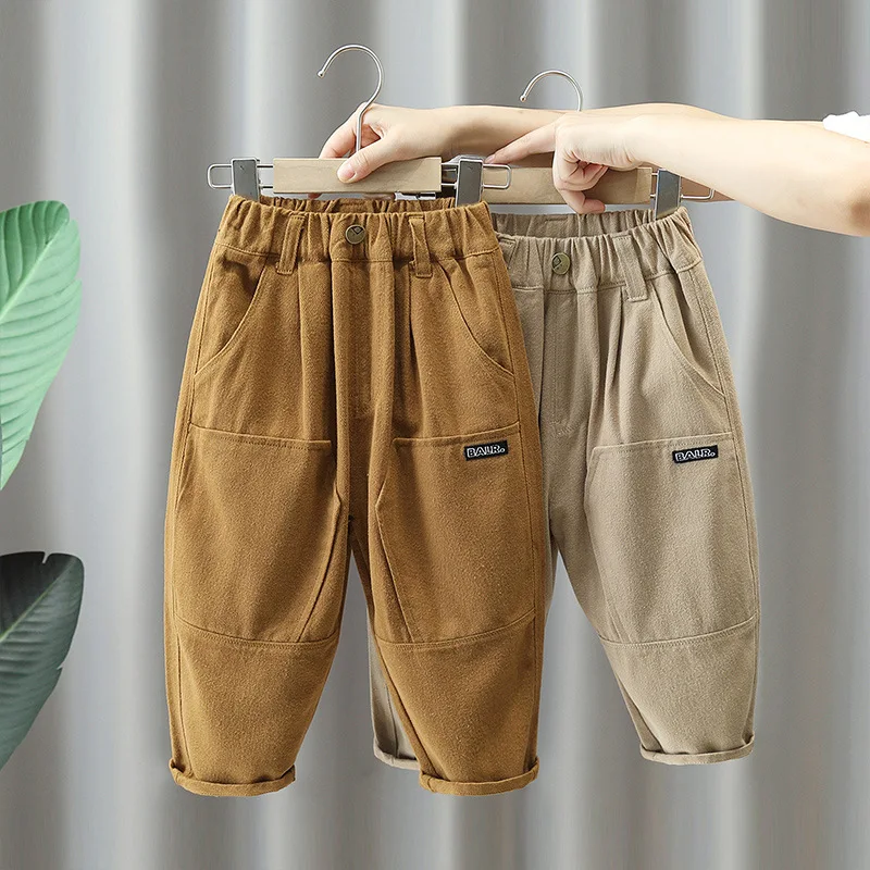 

Kids Pants Boy Casual Pants Girl Solid Color Cotton Trousers Children Loose Pants for Baby Casual Harem Pants 2-8 Years