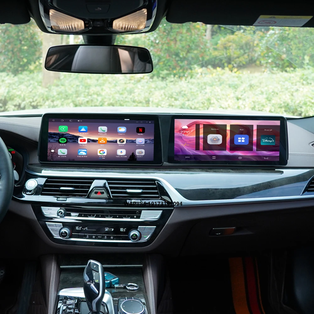 

12,3-дюймовый пассажирский развлекательный экран Carplay для 5-й серии 2021-2023, второй пилот, автомобильный радиоприемник, GPS, мультимедийный видеоплеер