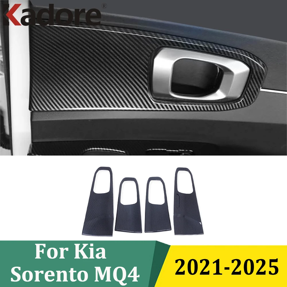 

Для Kia Sorento 2021 2022-2025 ABS углеродное волокно внутренняя боковая дверная ручка крышка планки защита автомобильные наклейки аксессуары (LHD)