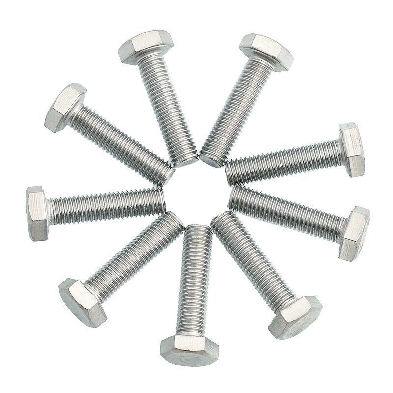 7/16-14 7/16-20 1/2-13 1/2-20 Tornillos de cabeza hexagonal externa de rosca completa Perno de cabeza hexagonal de acero inoxidable 304