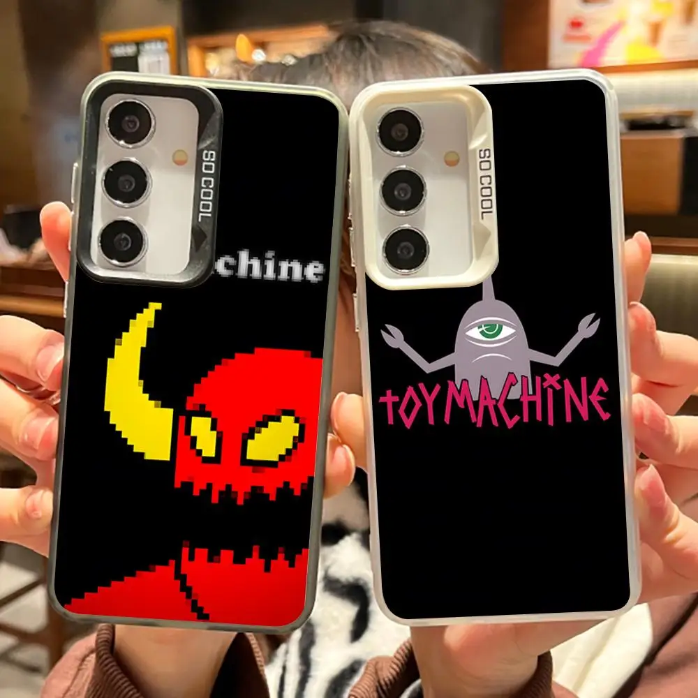 T-Toy Machine Skateboard Phone Case For Black lMD Color Silver Shell For Samsung A57 A37 A17 A16 A56 A55 A15 A35 A25