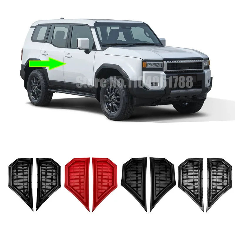 

Fit For 2024 Toyota Land Cruiser 250 Prado Cover LC250 2025 Side Vent Cover Side Wind Lamp Cover ABS Black Matte Protection