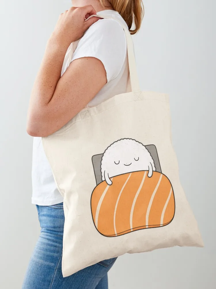 

Sleepy Sushi Bed Tote Bag Big bag Beach bag canvas shopping Customizable tote