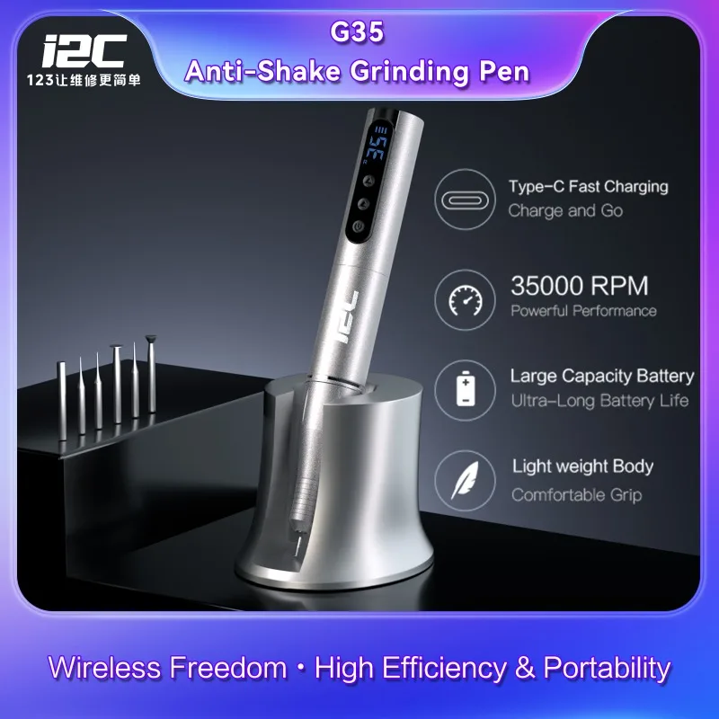 I2C G35 Anti-Shake Wireless Grinding Pen Type-C Fast Charging Lightweight Portable for Phone Repair Polishing