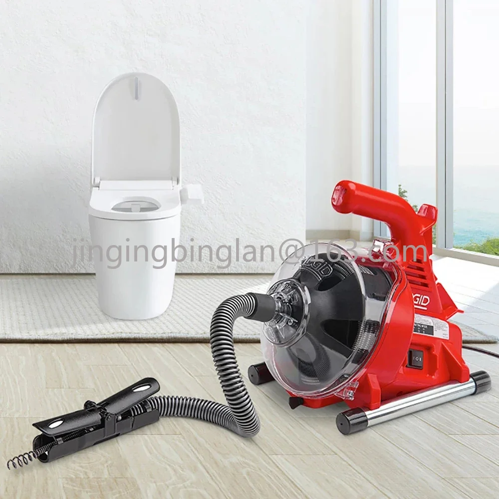 220V Autofeed Electric Sewer Pipe Dredging Machine Toilet Kitchen 19-28MM Pipe Cleaning Machine Pipe Dredger Drain Cleaner 120W