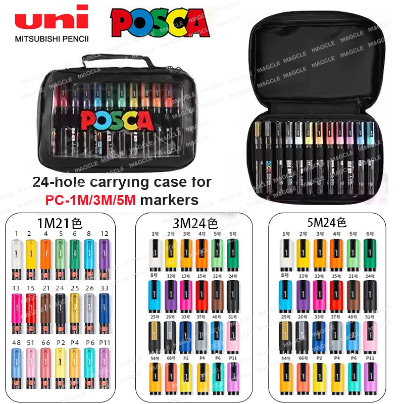 Posca Acrylic Markers in Bag or Uni Poster Graffiti Pen, Practical Japanese Original Stationery for Painting Coloring Handmade