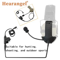 Tactical Headset Adapter Microphone Y-Line Kit for Walker's Razor Electronic Headphone with Tactical PTT U94 for Baofeng Walkie