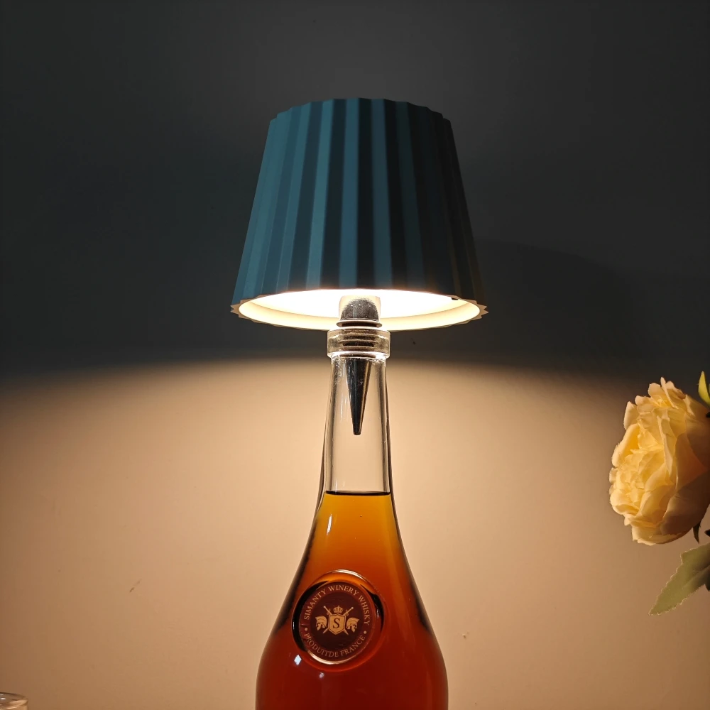 Akumulator lampki do butelki od wina 3 kolory i lampa nocna LED z możliwością przyciemniania kreatywny stół
