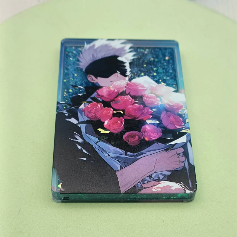 Jujutsu Kaisen Quicksand card DIY Satoru Gojo Sunglasses petting roses Collectible cards for Christmas birthday gifts Ornaments