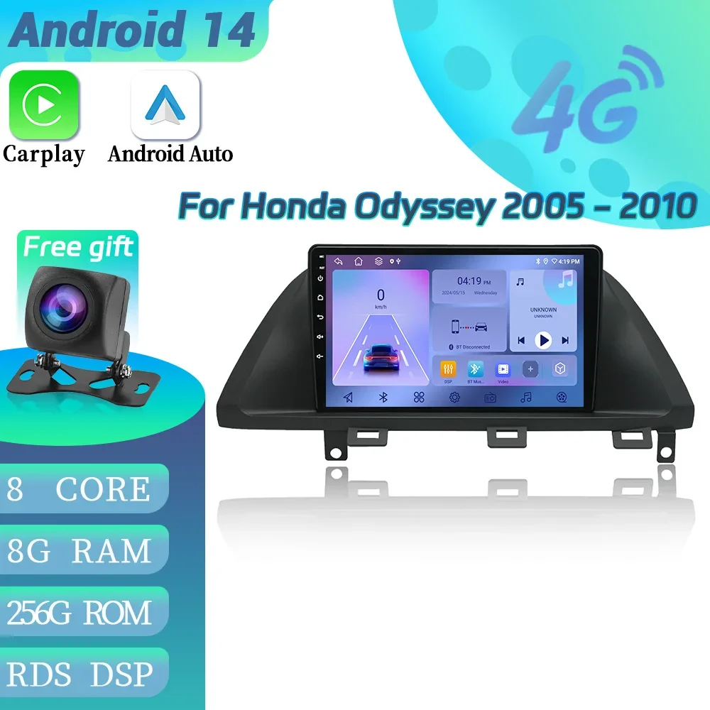 

Android 14 для Honda Odyssey 2005-2010, автомобильный радиоприемник, мультимедийное видео, GPS-навигация, беспроводной Bluetooth Carplay, сенсорный экран, стерео