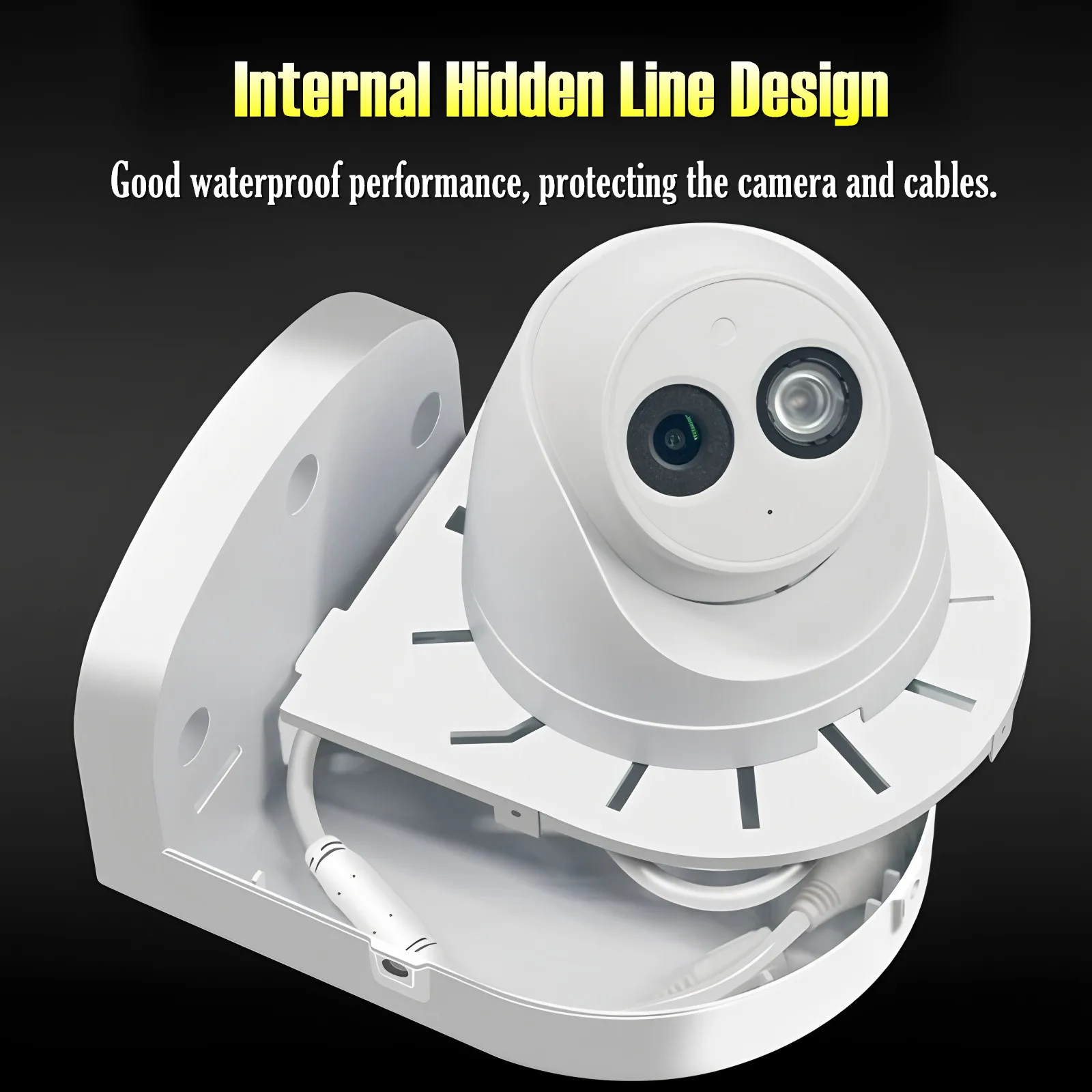 Universal Dome Camera Wall Mount Bracket Hidden Cable Wiring Junction Box Mount Base for Most CCTV Dome Surveillance IP Cameras