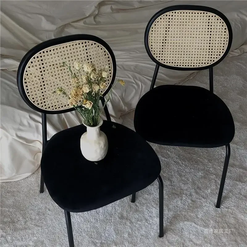 Luxury Kitchen Rattan Dining Chairs Nordic Salon Modern Ergonomic Office Arm Chair Throne Sillas Comedor Homefurniture