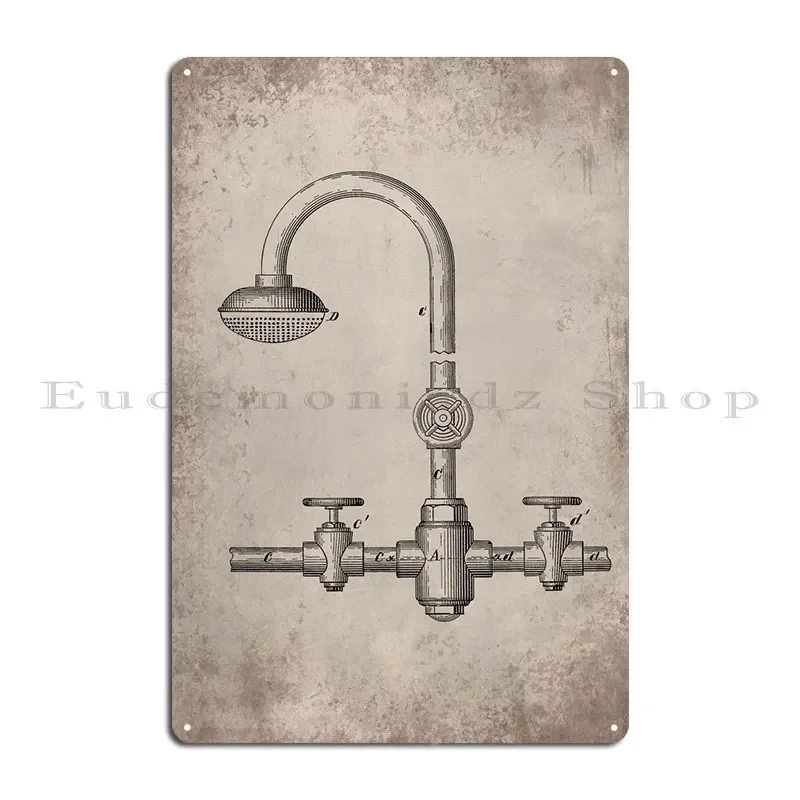 Hot And Cold Water Head Metal Sign Create Printing Design Designing Sign Tin Sign Poster