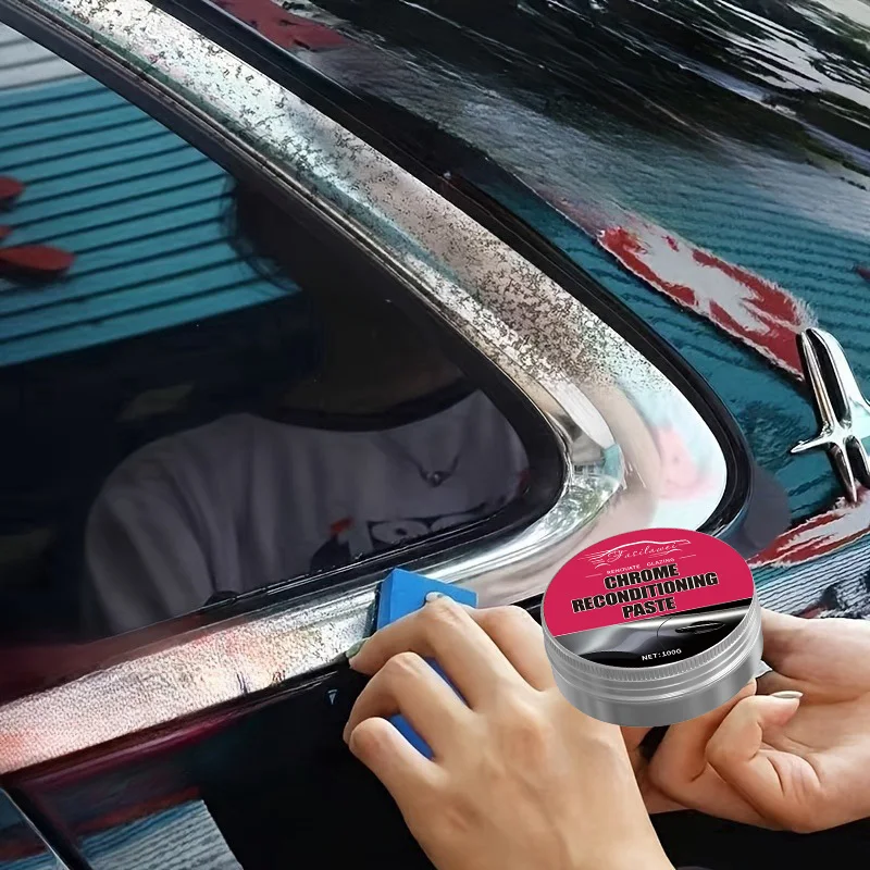 100g Chrome Plated Restoration Paste | Chrome Polishing Compound for Car Door Handles and Windows | Oxidation Removal Paste