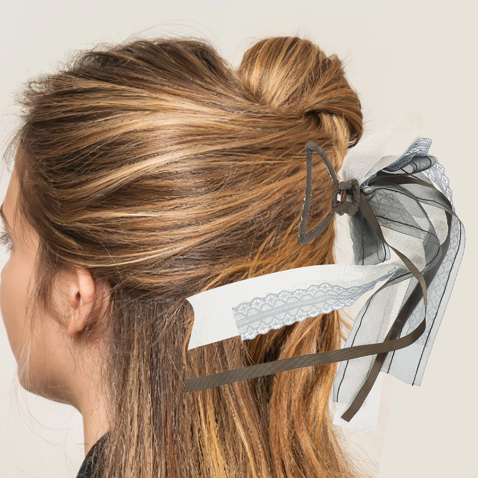 

Mesh Ribbon Hairpin Clips Bows Adorable Barrette Headdress Decoration Women Hair Accessories Lovely Pins Bow Barrettes