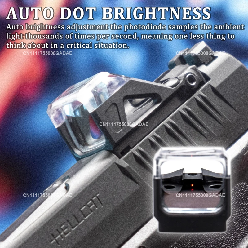 OMS sc Open Mini Sight Sub Compact Pistol Reflex Optic Red Dot Sight RMSc Footprint for GLK G43S/G48X/HELLCAT/SIG 365XL Handgun