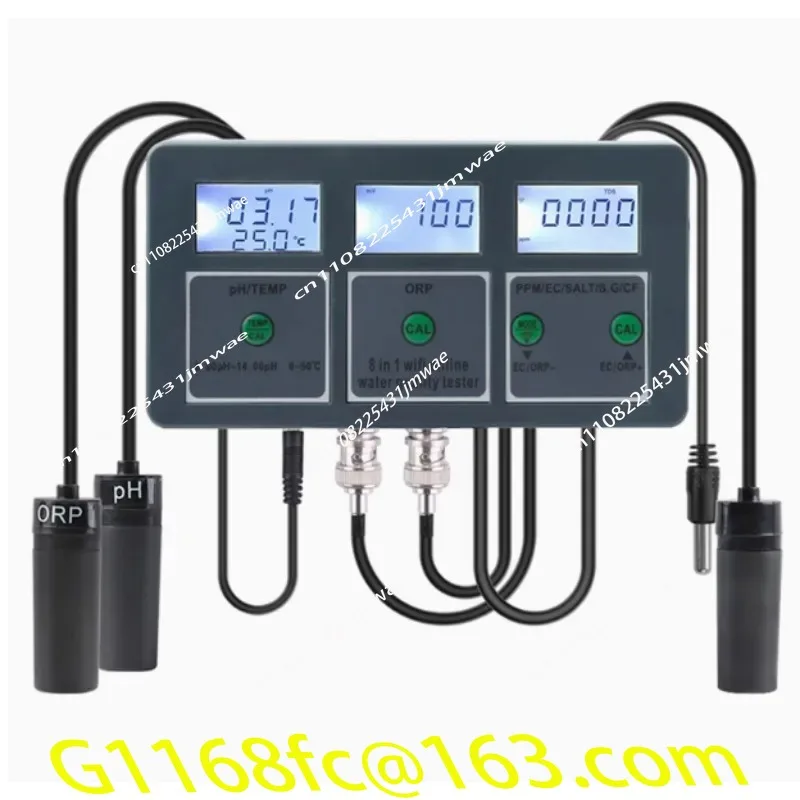 WiFi Mobile APP 8-in-1 Water Quality Tester PH/ORP/EC/Salinity Fish Tank 8-in-1 Online Detector