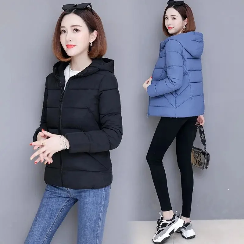 2023 New Down Cotton Jacket Women's Winter Coat  lady's Lightweight Padded Jacket lady's Padded Jacket Autumn Hooded Outwear Red