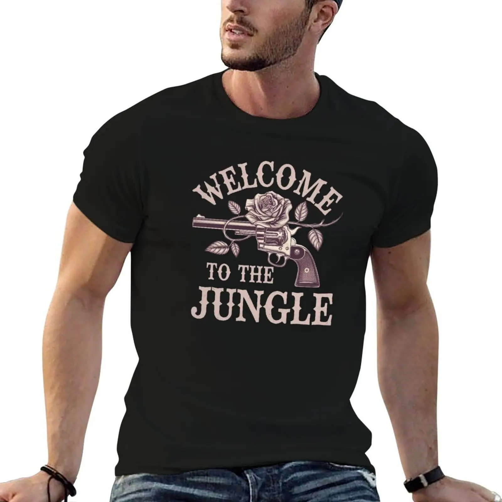 

Welcome to the gun Jungle T-shirt T-Shirt black cotton t-shirt plain for man package t shirts for man pack cotton